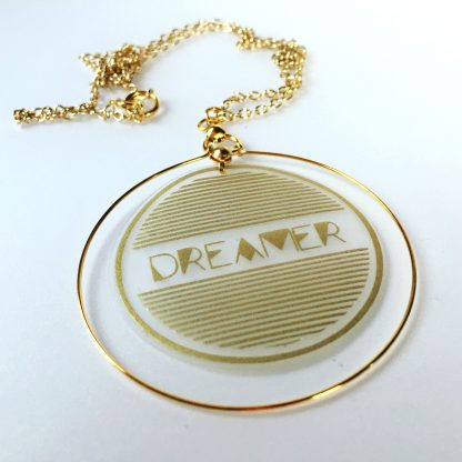 dreamer gold hoop necklace unique gift