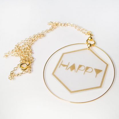 unique lightweight everyday jewellery gold hexagon hoop necklace