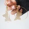  Gold Butterfly Hoop Earrings