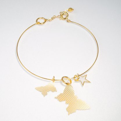 gold butterfly and star charm bracelet
