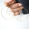  Gold Hexagon Hoop Earrings