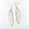  Gold Feather Drop Earrings
