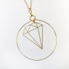  Gold Diamond Hoop Necklace