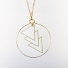  Large Gold Triangle Hoop Necklace