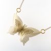  Large Gold Triple Butterfly Necklace