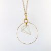  Small Gold Diamond Hoop Necklace