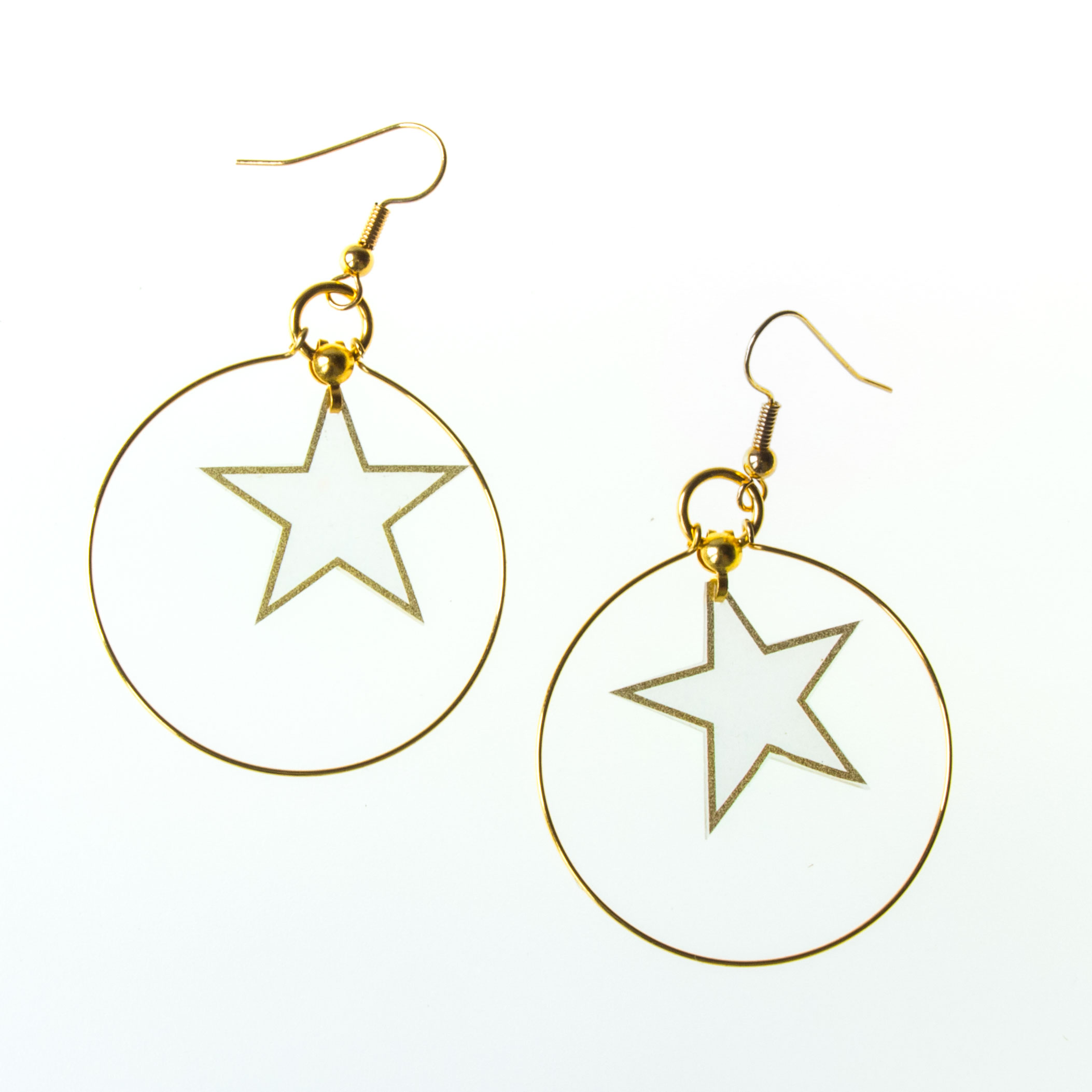 Star Design Matte Finish Earrings - South India Jewels