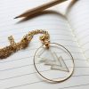  Small Gold Triangle Hoop Necklace