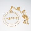  Large Happy Gold Hoop Necklace