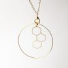  Large Hexagon Gold Hoop Necklace