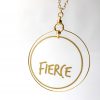  Large Gold Hoop Slogan Pendant Necklace