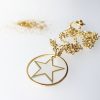  Mini Gold Hoop Star Pendant Necklace