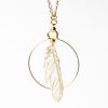  Small Gold Feather Hoop Necklace