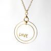  Small Gold Hoop Slogan Pendant Necklace