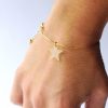  Adult Gold Star Charm Bracelet