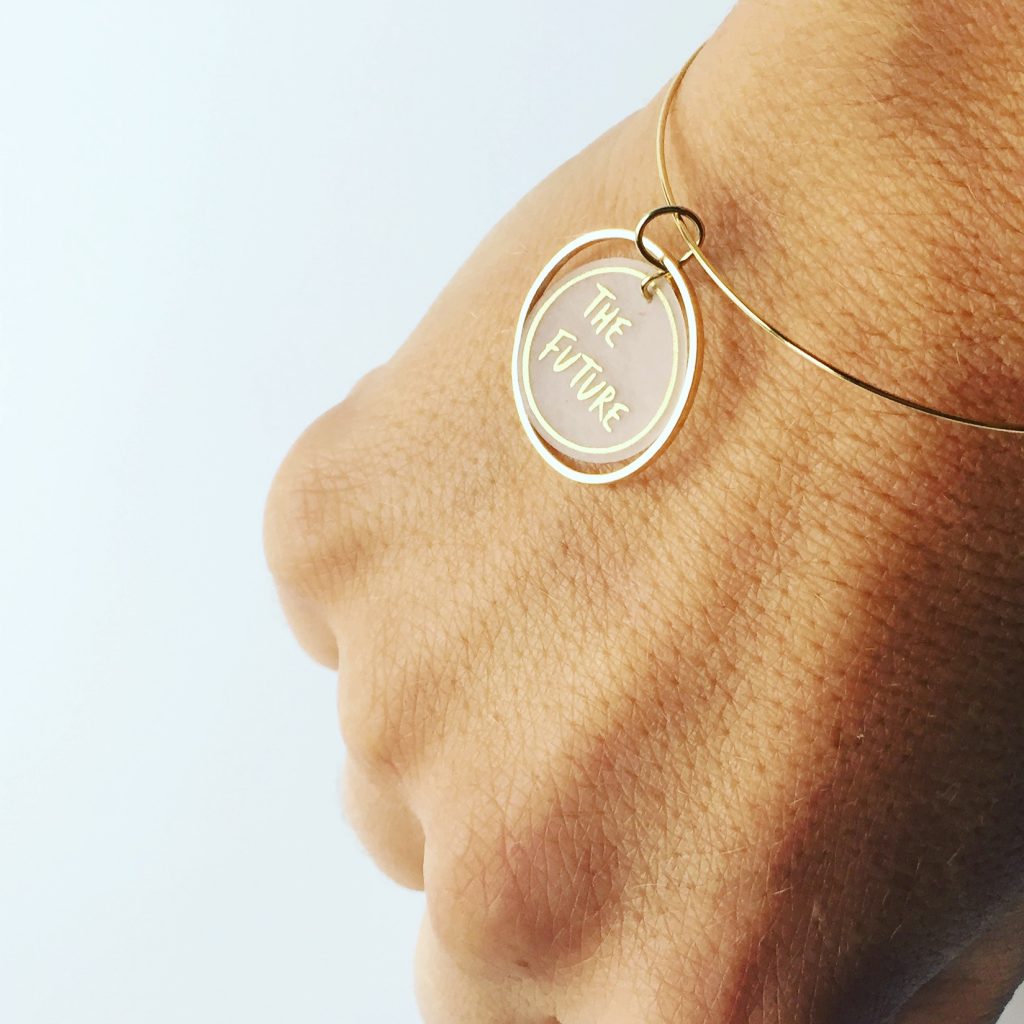 Slogan Mini Gold Hoop Charm Bracelet Marmalade design jewellery Shop