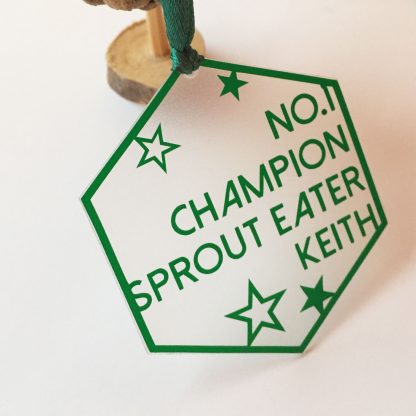 sprout lover personalised christmas bauble