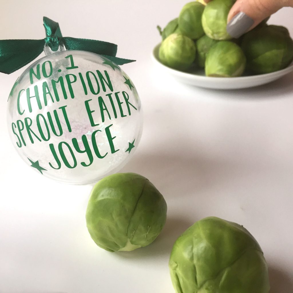 sprout lover personalised christmas bauble