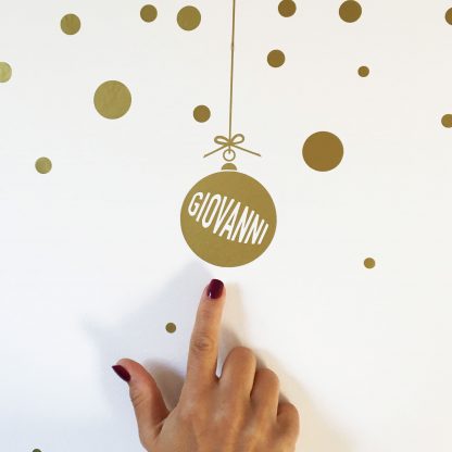 Personalised Christmas bauble Wall Sticker.