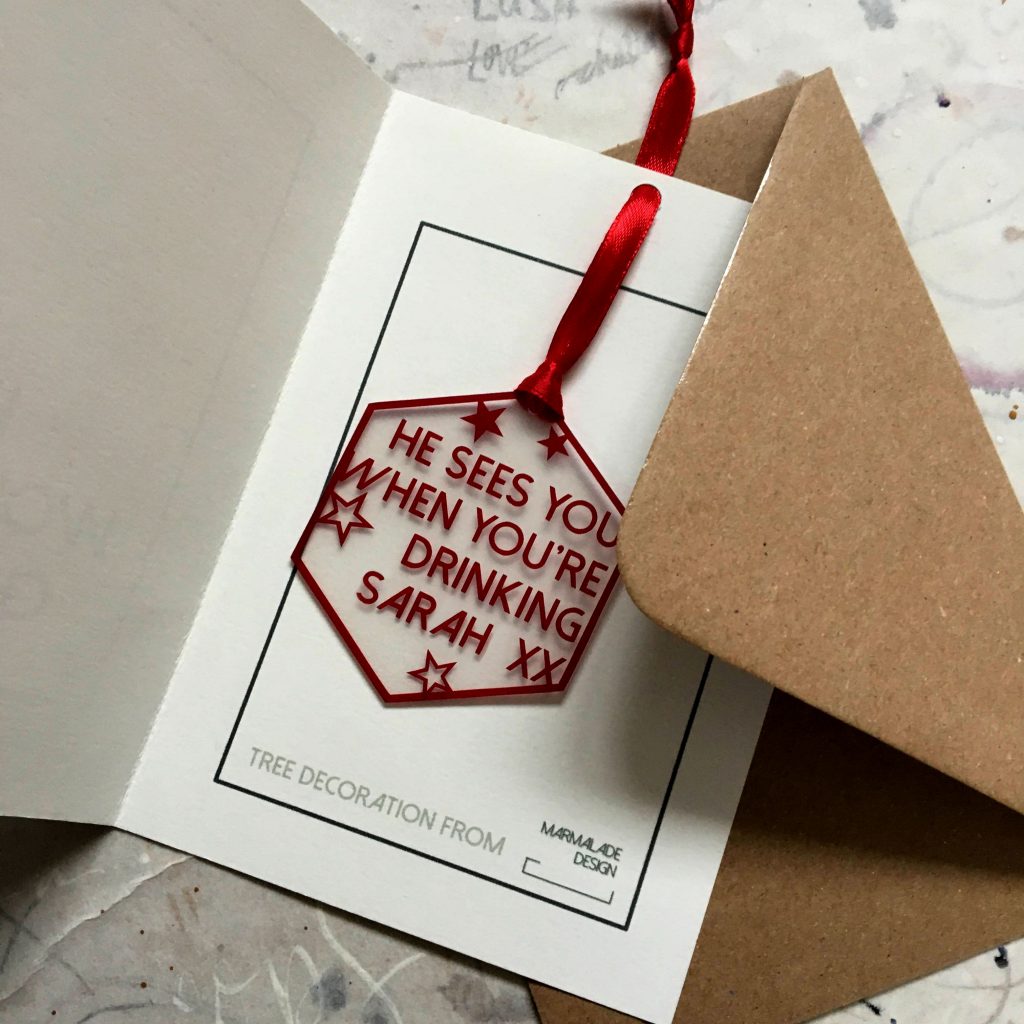 Personalised Christmas tree decoration humourous
