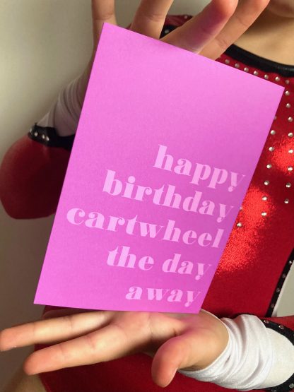 gymnastics gifts cartwheel birthday card