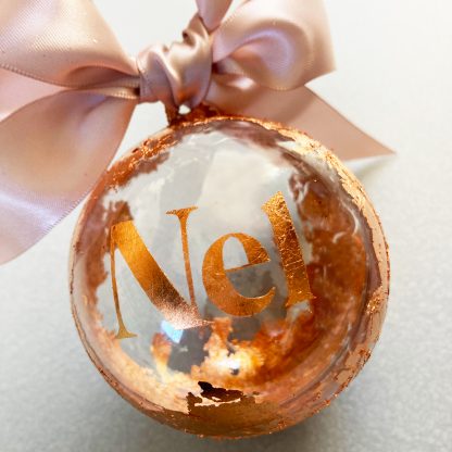 personalised Christmas copper bauble