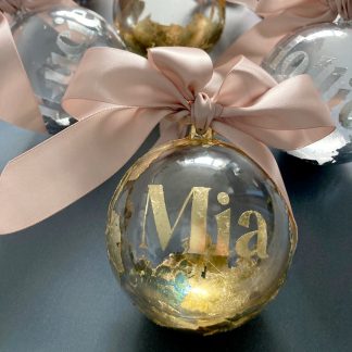 personalised Christmas gold bauble