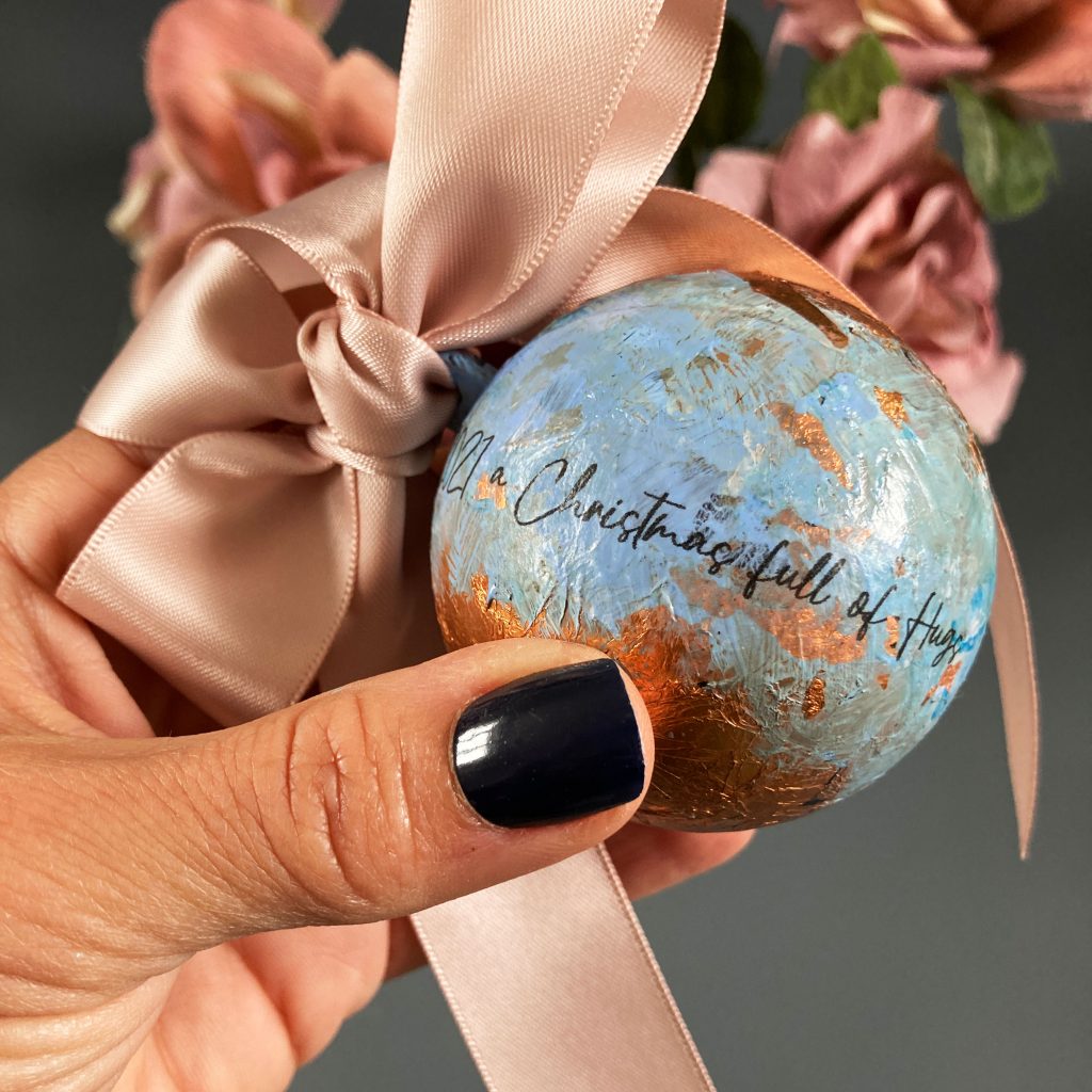 Personalised Gold Leaf Christmas Tree Bauble