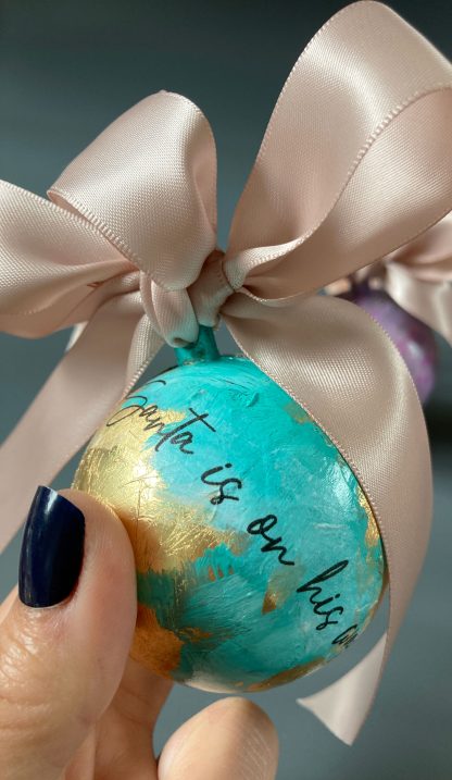 Personalised Gold Leaf Christmas Tree Bauble