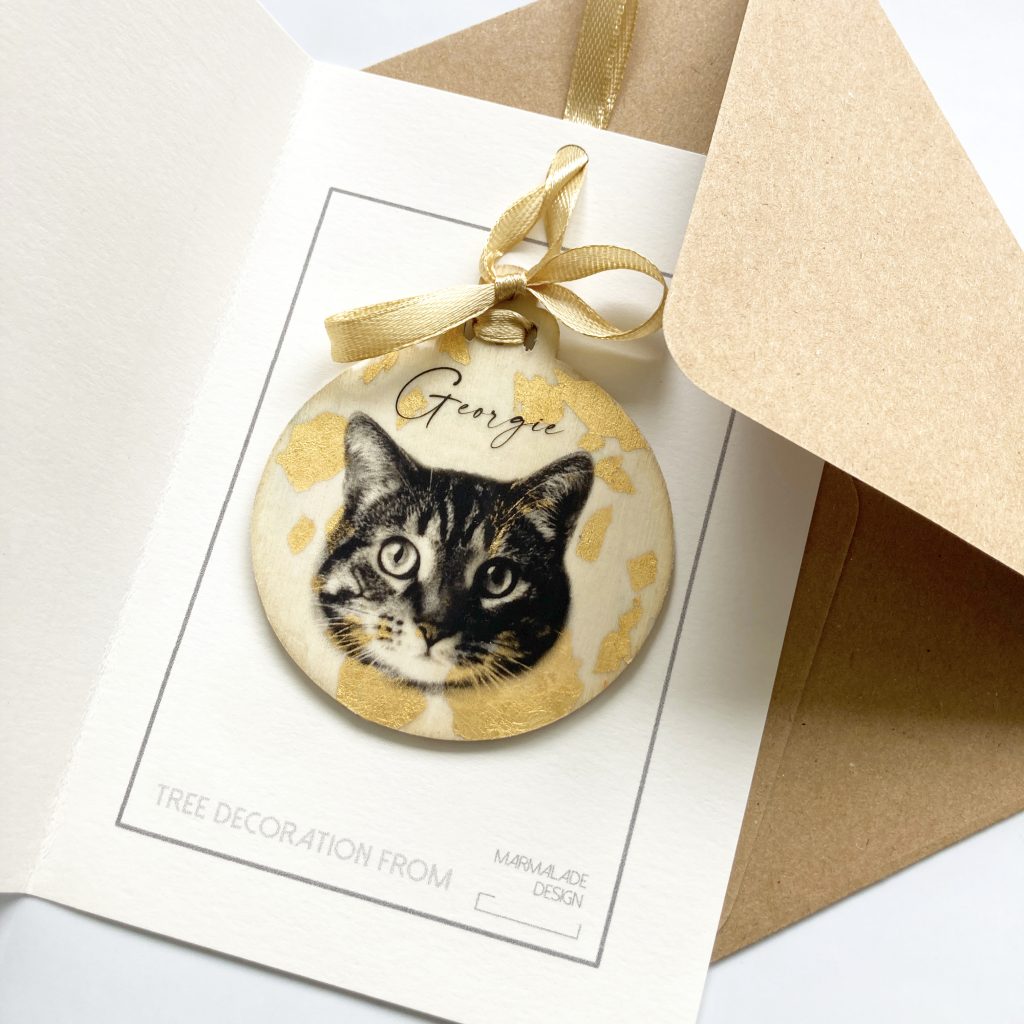 Personalised cat Christmas tree bauble, the perfect gift for cat lovers