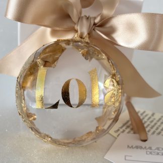 Personalised Gold Leaf Christmas Bauble