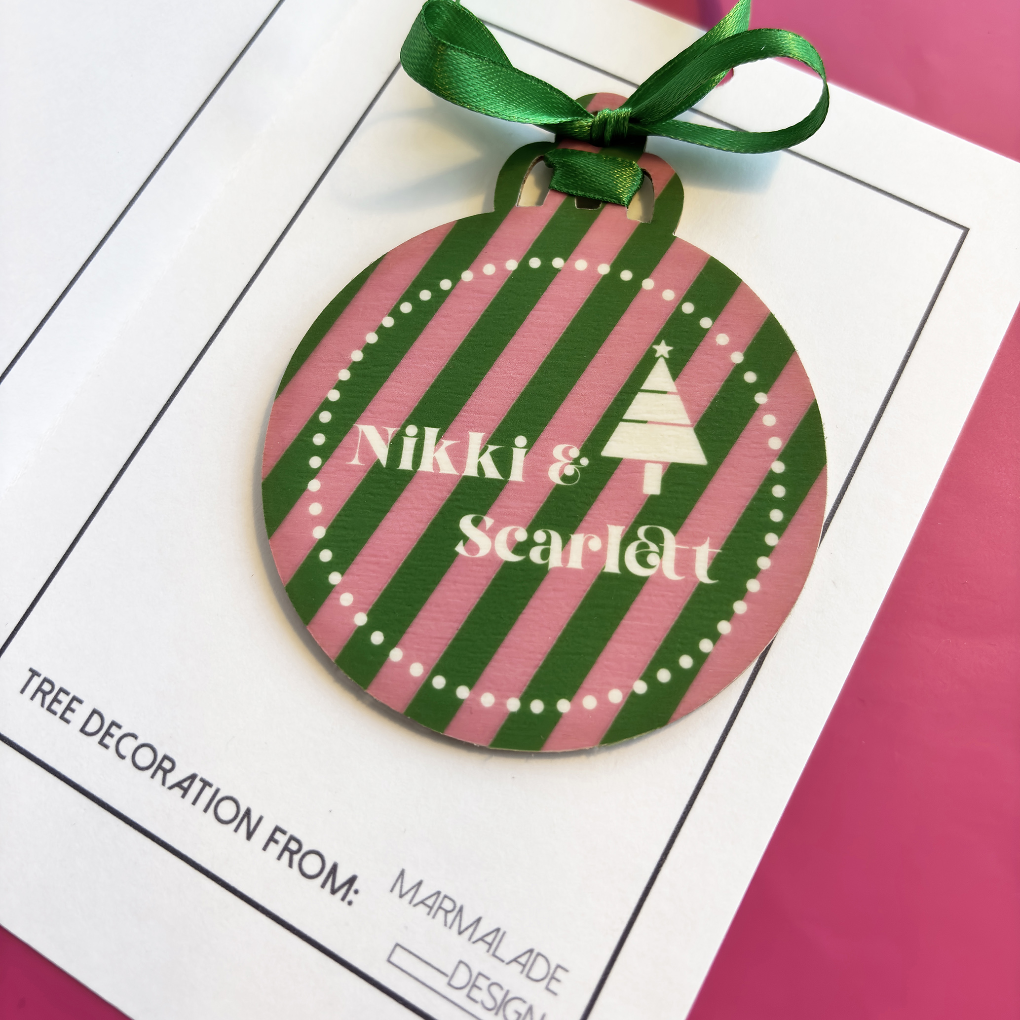 personalised bauble christmas tree decoration