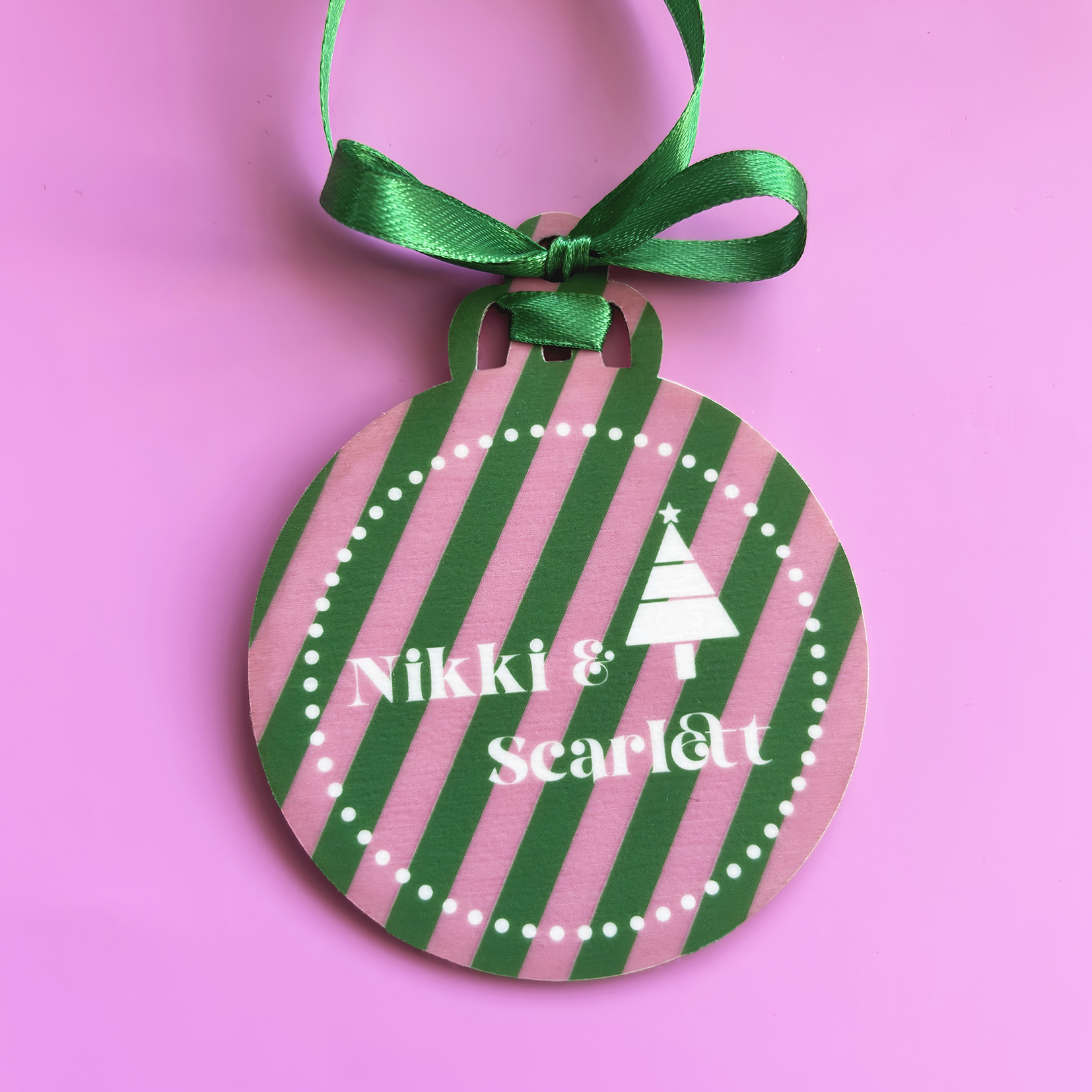 personalised bauble christmas tree decoration