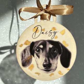 Personalised Dachshund Christmas tree bauble